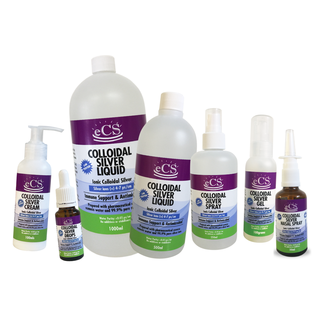 Colloidal Silver Family Bundle – 1000ml Liquid + Spray + Cream + Gel ...